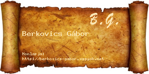 Berkovics Gábor névjegykártya